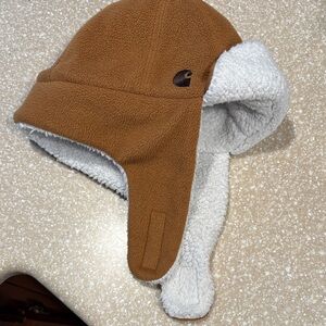 Carhartt Brown and White Kids Fleece Hat